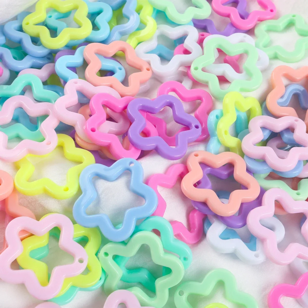10Pcs 30mm Transparent/Candy Acrylic Loose Star Beads For Earrings Necklace DIY Pendant Jewelry Making Accessories Wholesale