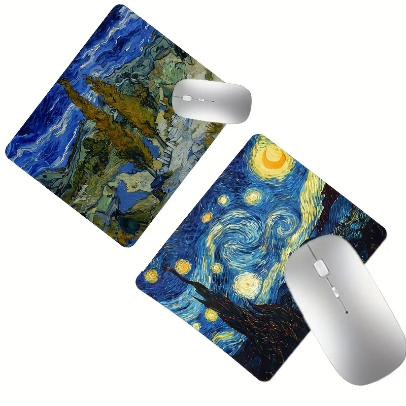 1pc Mouse Pad Van Gogh Art Starlit Sky Office Accessories Desktop Mat Mouse Carpet Home Office Table Desk Gadgets Mouse Mat