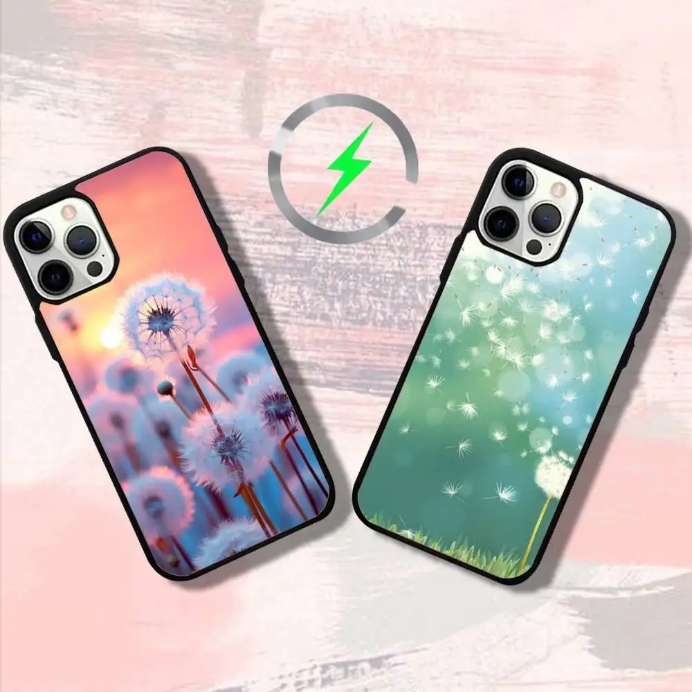 

Art Dandelion Flowers Phone Case For iPhone 17,16,15,14,13,12,11,Pro,Max,Plus,Mini,SE4,E Magnetic Magsafe Wireless Charging