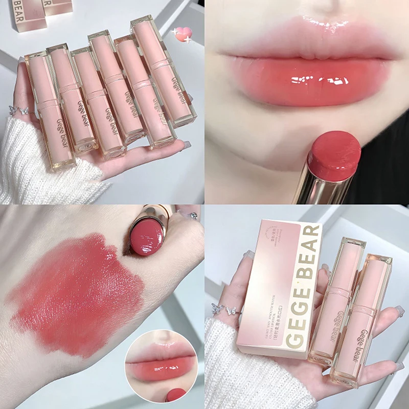 Silky Mirror Jelly Lipstick Lasting Moisturising 6 Colors Water-light Lip Gloss Waterproof Lip Tint Makeup Women Cosmetics