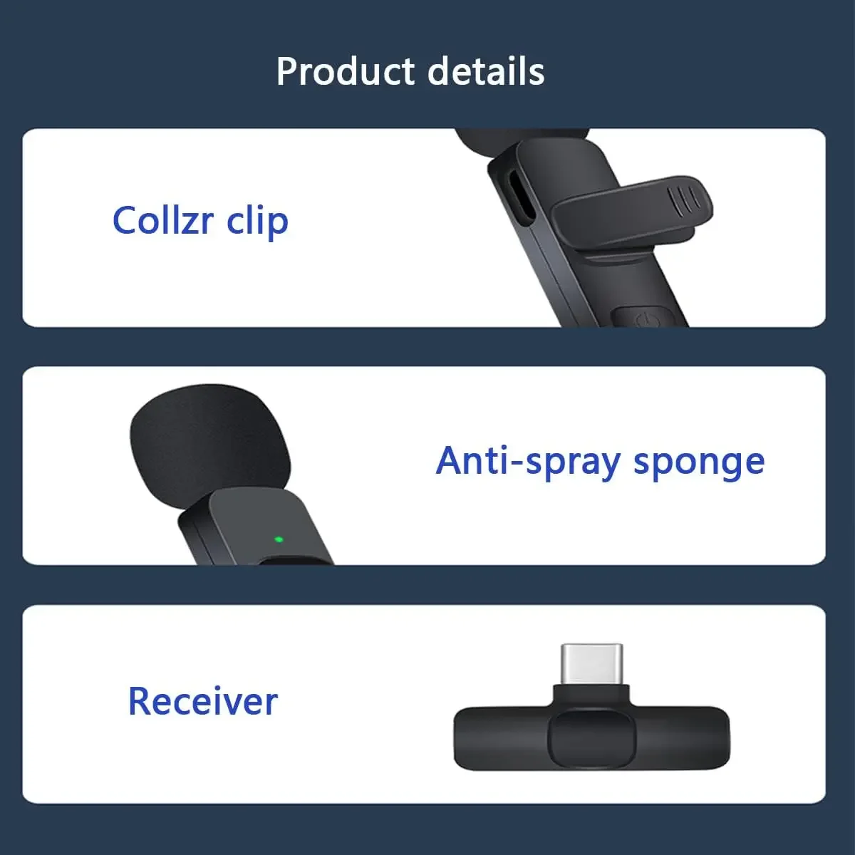 ميكروفون Lavalier لاسلكي لإلغاء الضوضاء ، ميكروفون للبث المباشر ، YouTube ، TikTok ، Facebook ، iPhone ، Android