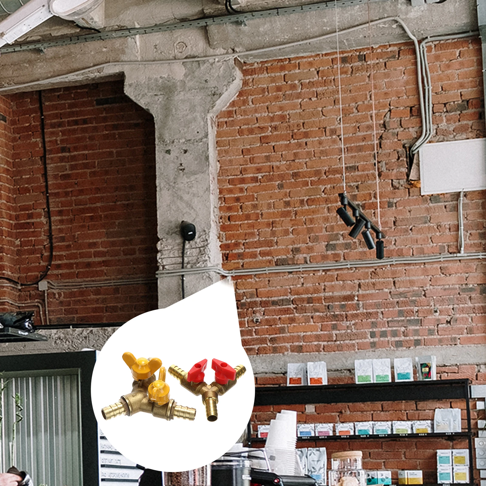 

2 Pcs Three-way Ball Valve Y Shape Split Fuel Air Gas Hose Connector Shut Off Premium Copper Residential Commercial Oil Gas