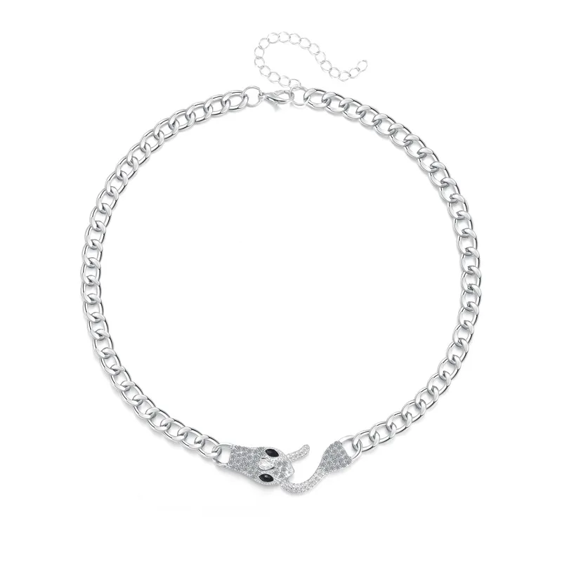 Ожерелье с толстым змеиным хвостом, легкий роскошный дизайн, модное и крутое ожерелье.