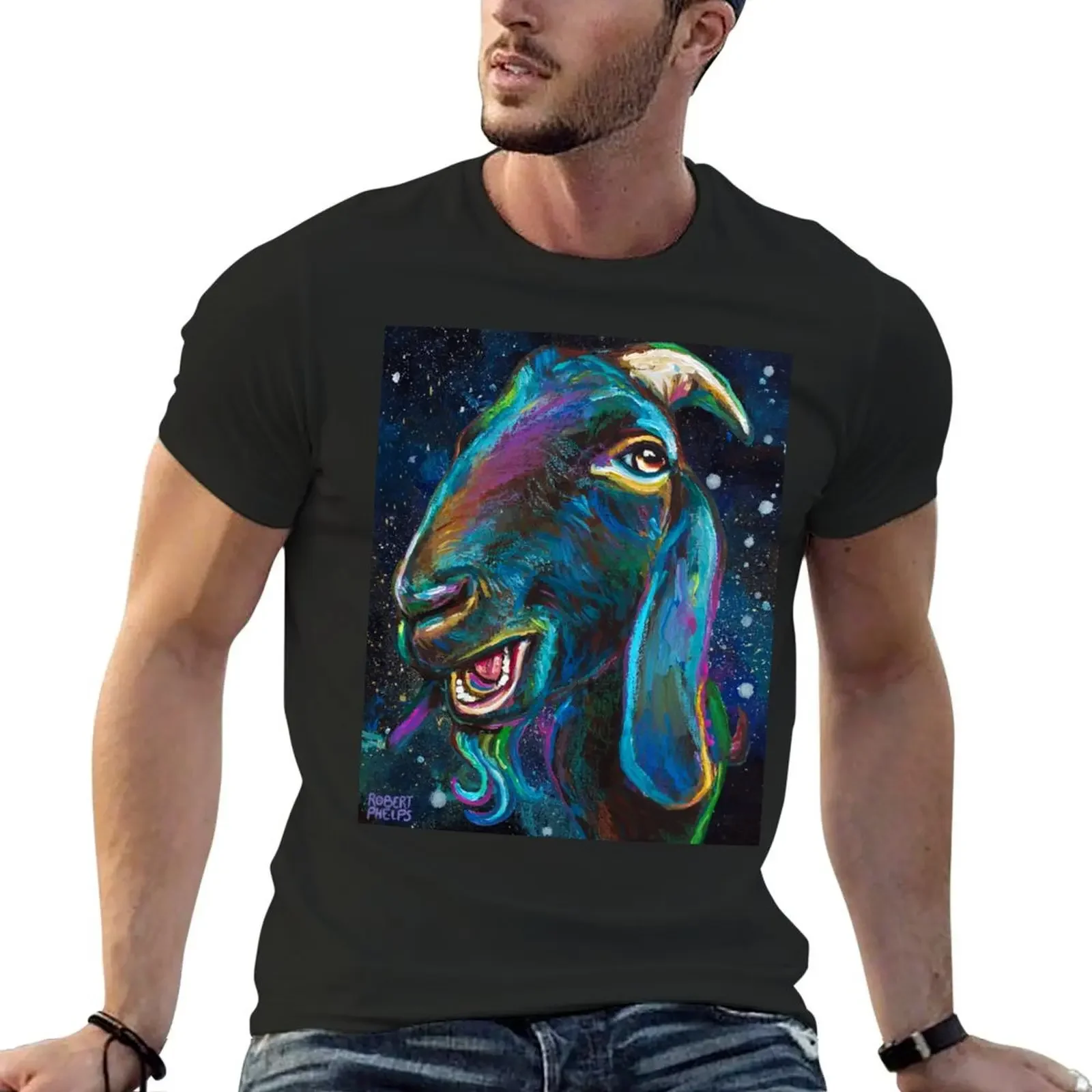 Magic Galactic Black Goat T-Shirt customizeds tops heavyweights anime stuff funny t shirts men