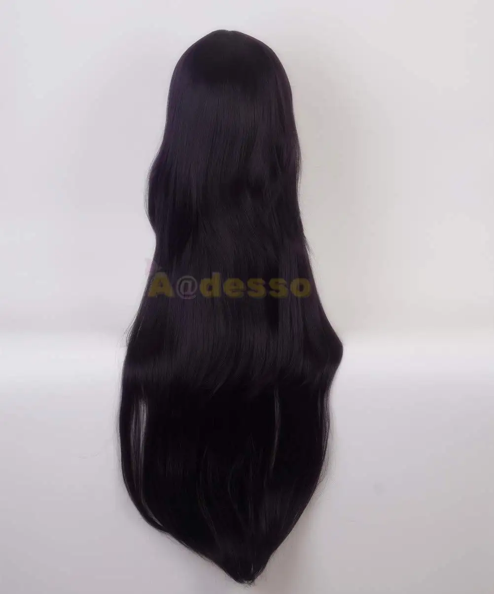 Mikan Tsumiki Perücke für Mädchen Perücke für Cosplay Party mit Haarschmuck für Halloween lange schwarz lila Perücken Party