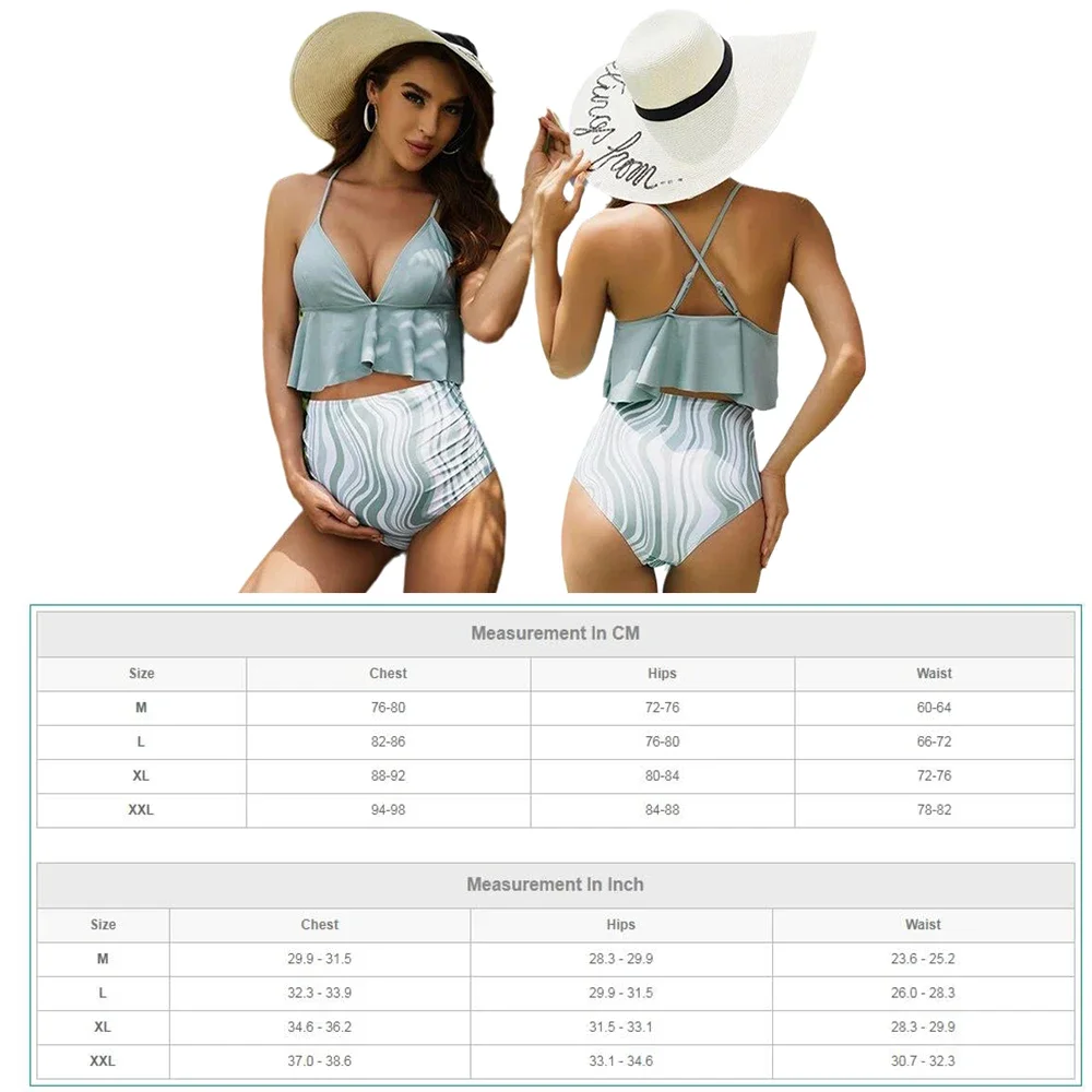 Costumi da bagno premaman 2023 Estate Vita alta Halter Beachwear Costume da bagno per donne incinte Set sexy Premama Costumi da bagno