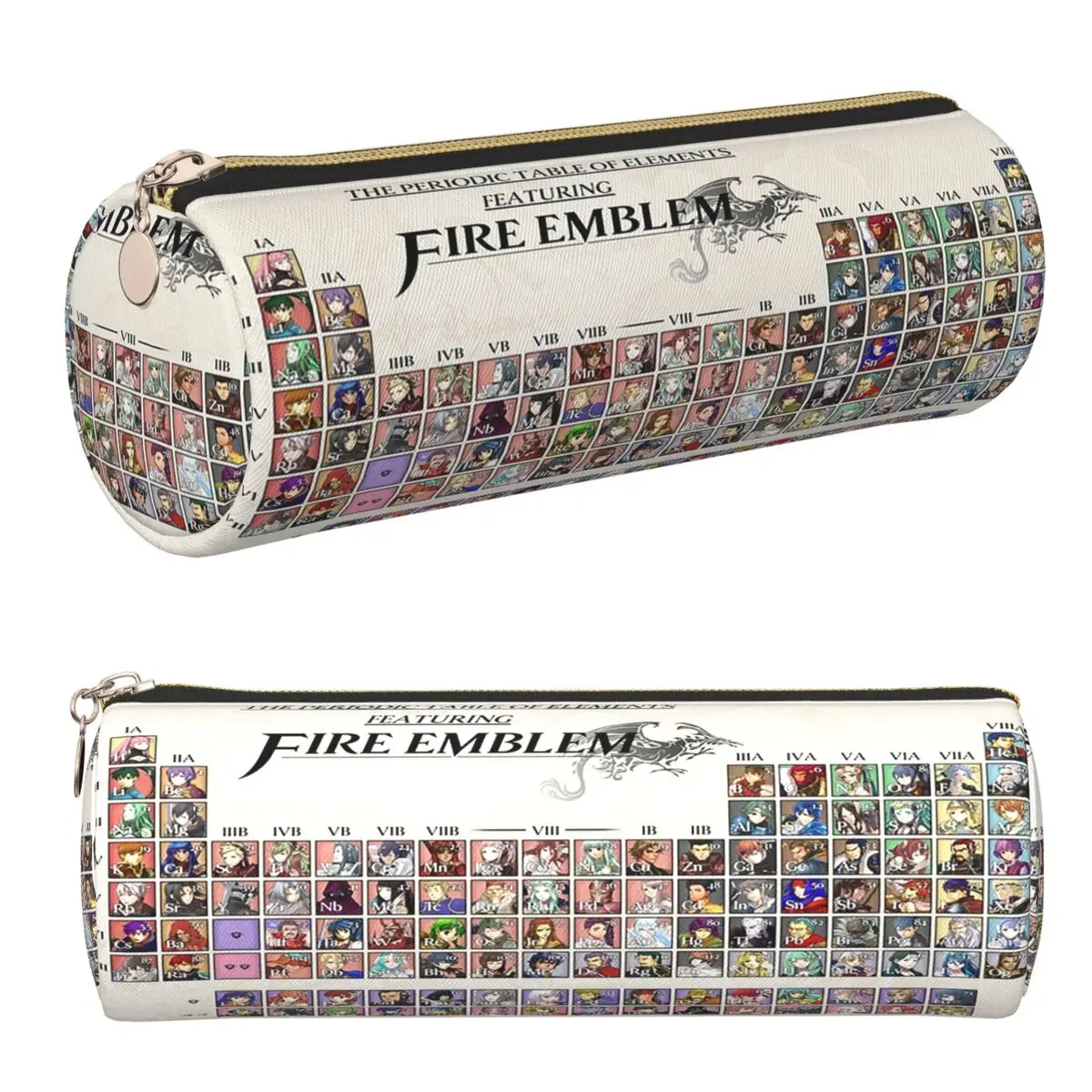 Periodic Table Fire Emblem Pencil Cases Pen Holder Cylinder Pen Box Pencil Bag for Studen Stationery Supplies