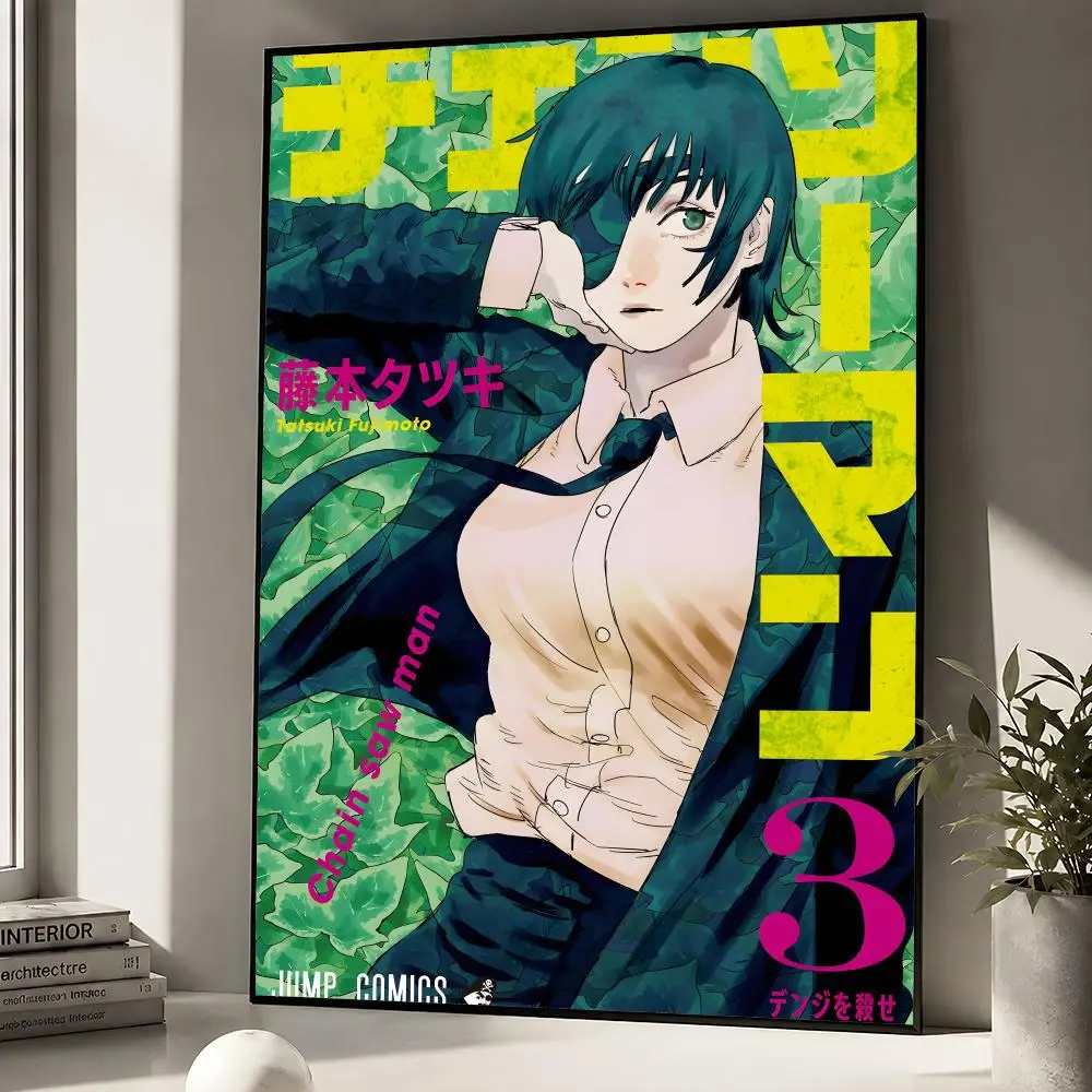 Anime Chainsaw Man Denji Pochita Makima Poster zum Abziehen und Aufkleben, Wandkunst, PP, wasserfest, HD, Schlafzimmer, Wohnzimmer, Heimdekoration, Geschenk – Detail 17