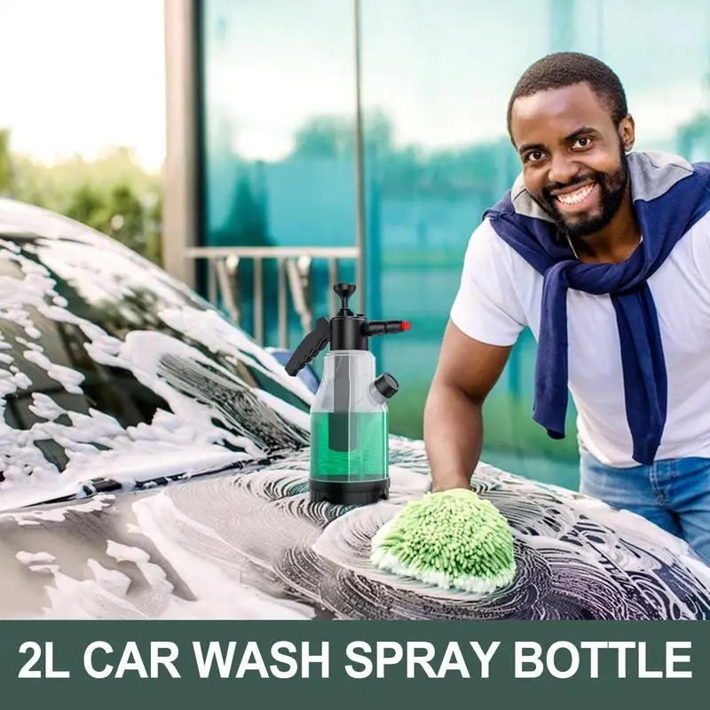 Foam Spray Bottle Hand Pressure Anti-Slip Foam Sprayer Car Wash Spray Car Wash Spray Bottle Foaming Pump With Two Nozzle Options