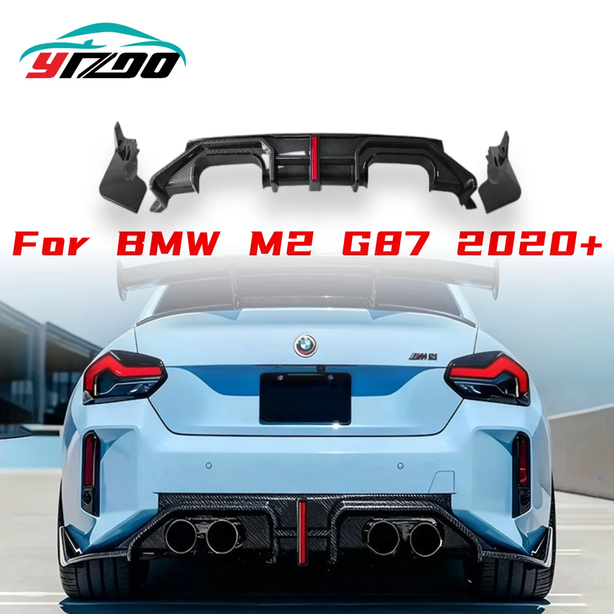

Dry Carbon Fiber Rear Lip With Ligtht For BMW G87 M2 2023+ Rear Diffuser Rear Bumper Lip Diffuser Spoiler With LED Car Body Kit
