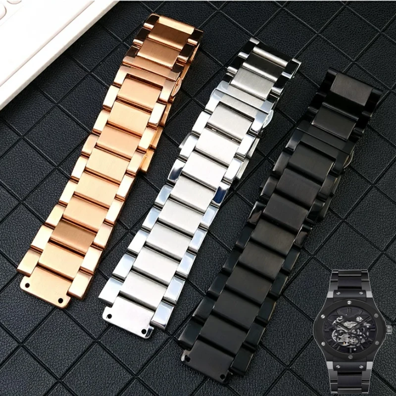 

Watch Bands For Hublot Yubo Watch Strap Big Bang Classic Fusion Men Women Solid Stainless Steel Watch Bracelet 27X19mm