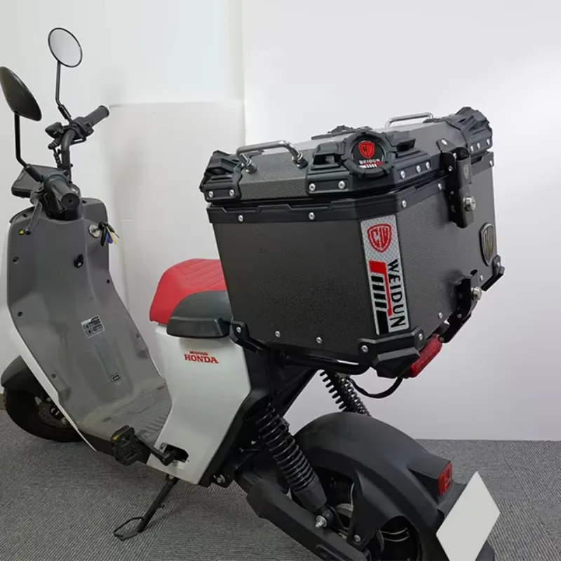 STLF العالمي 45L الألومنيوم دراجة نارية الصندوق الخلفي منتج جديد مع قفل الأمان مقاوم للماء الغطاء العلوي الجذع صندوق خلفي آمن #1