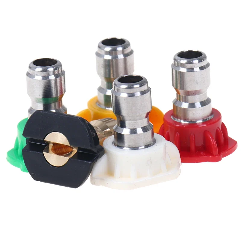 

5pcs 1/4inch Quick Connect Garden High Pressure Washer Spray Nozzle Watering Soap Nozzle Tip Garden Cleaning Self watering