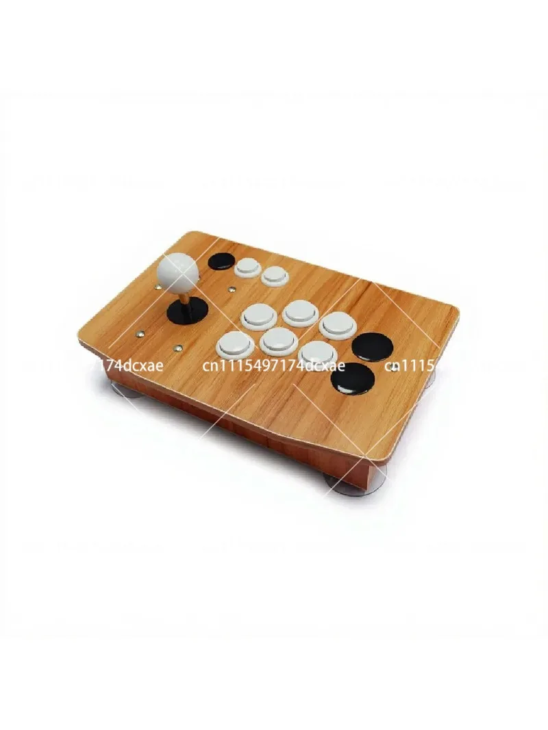 Solid Wood Arcade Joystick USB Game Controller for PC Phone Retro Fighting Games