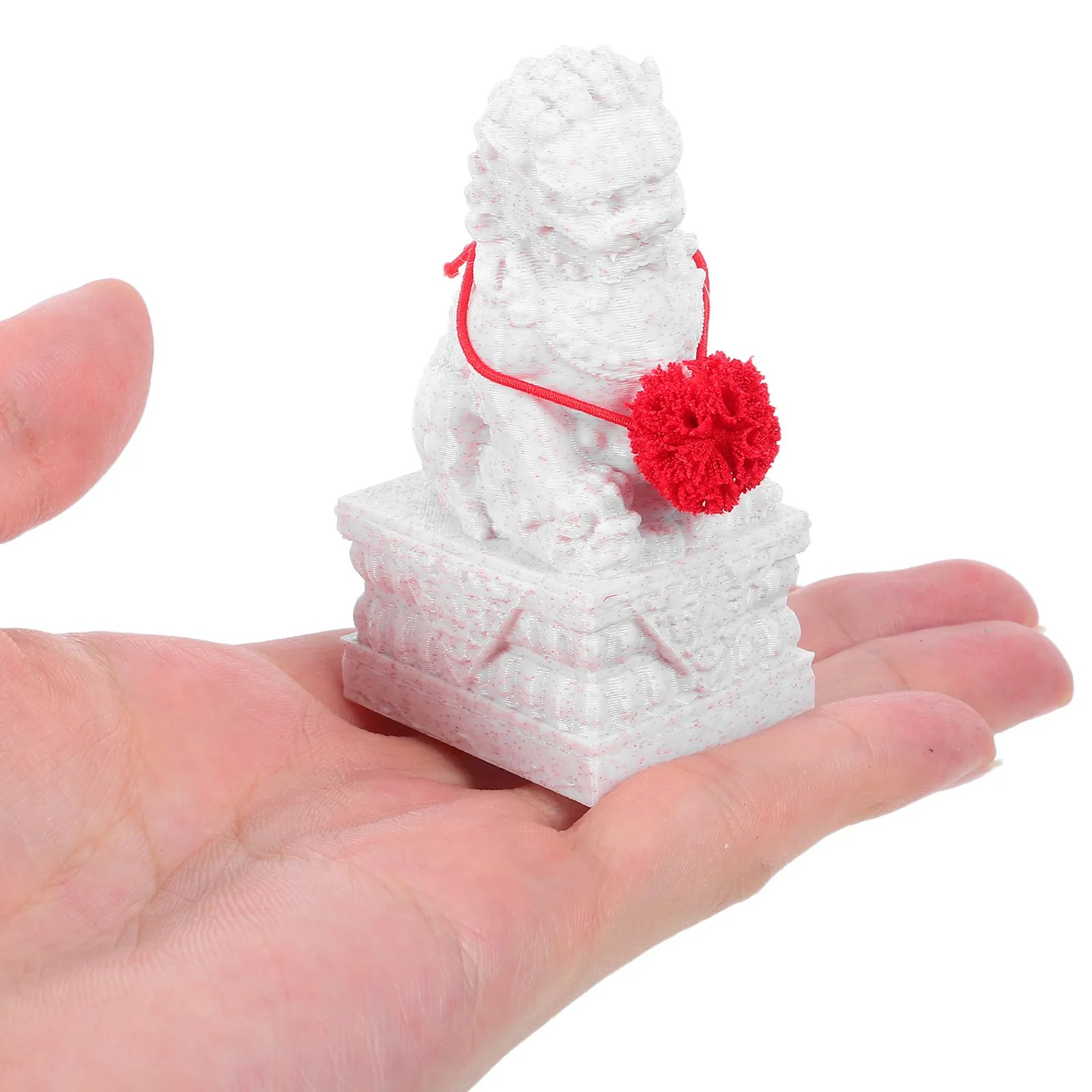 1 Paar Miniatur-Statuen Chinesischer Löwen aus Kunststoff, Schutz-Hunde der Glücksbringer, Desktop-Deko für Wohlstand, Feng-Shui-Skulpturen für Zuhause