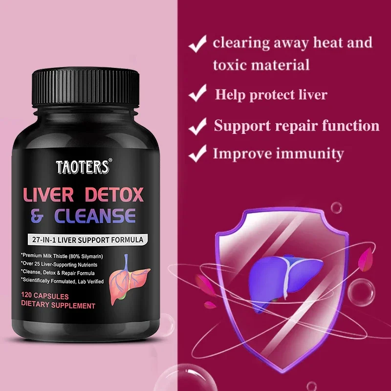 Taoters Liver Detox Liver Cleansing and Detoxifying Support Supplement-Help Strengthen and Repair The Liver and Improve Immunity