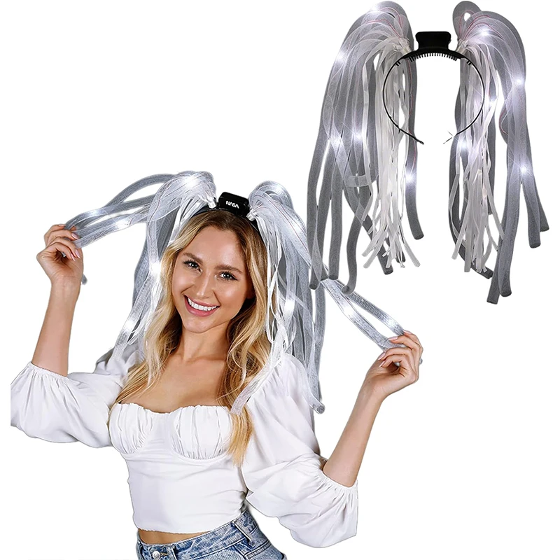 Cosplay Accessoires Kinderen Volwassen Light Up Noodle Hoofdband Verjaardag Carnaval Haarband Party Festival Kostuum Halloween Cosplay Pruik