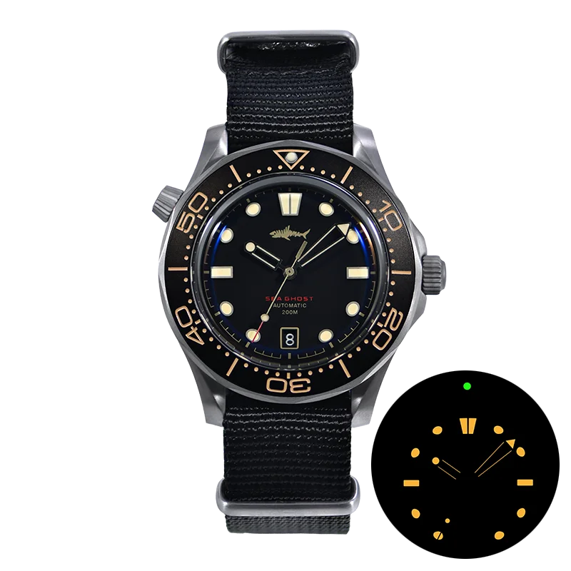 Heimdallr Titanium Horloge Zee Ghost V2 Nttd Nh35 Beweging Datum C3 Lume Saffier Crystal 20bar Automatisch Mechanisch Duikhorloge Heren