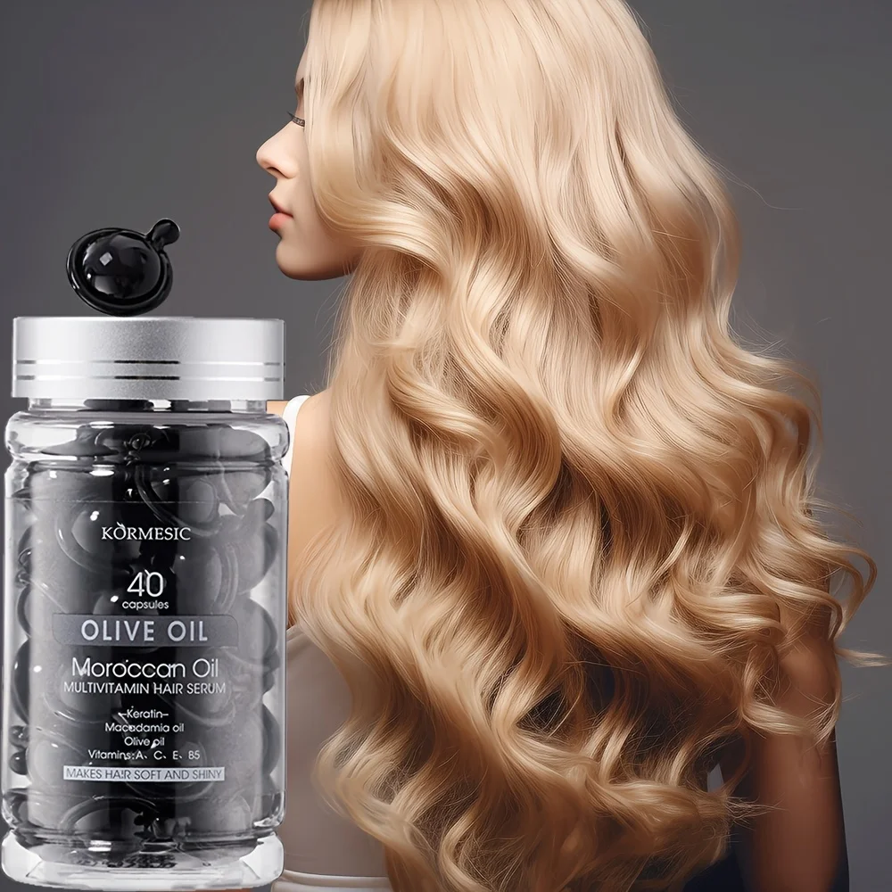 Moroccan olive oil hair care capsule essence oil can moisturize and moisturize hair to make it soft and smooth