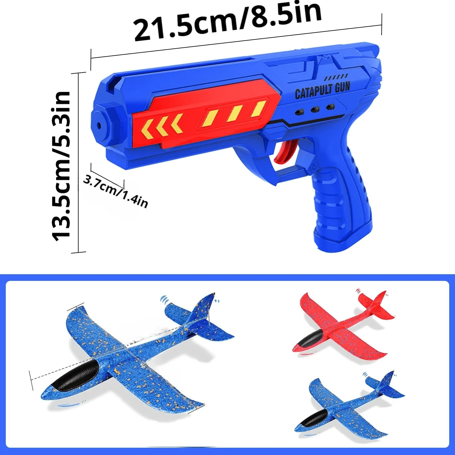 3 Pack Foam Airplane Launcher Toys, 2‑Flight‑Mode Glider Plane Kids Flying Toy, Outdoor Sport Interactive Play Game, Party Favor Supplies, Random Color, Ideal Birthday Christmas Holiday Gift For Boys Girls Children Ages 3‑12 Years Old