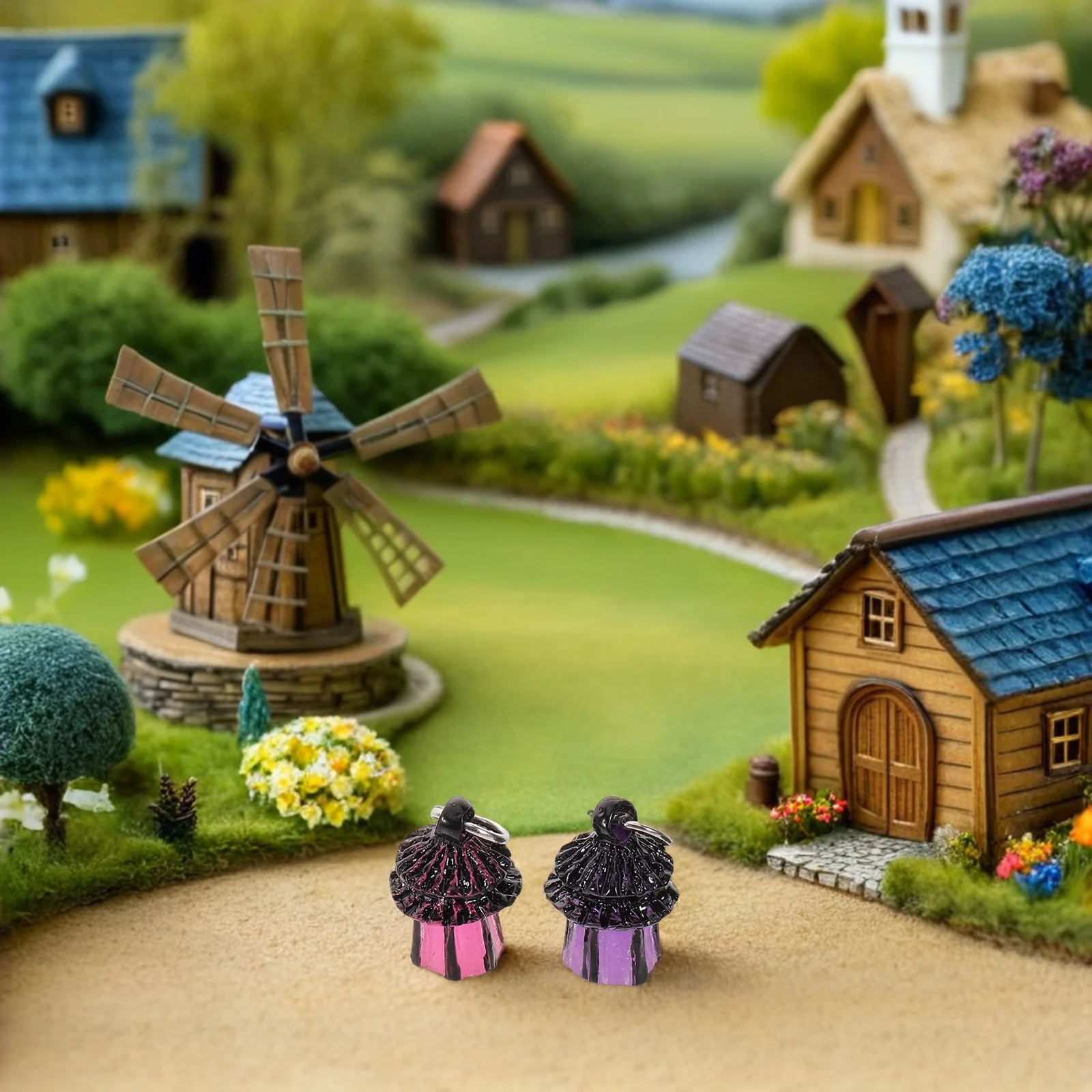 โคมไฟเรืองแสงขนาดเล็ก 14 ชิ้น สำหรับตกแต่งหมู่บ้านคริสต์มาส ทำจากเรซิ่น รูปทรงจิ๋ว สำหรับตกแต่งสวนขนาดเล็ก