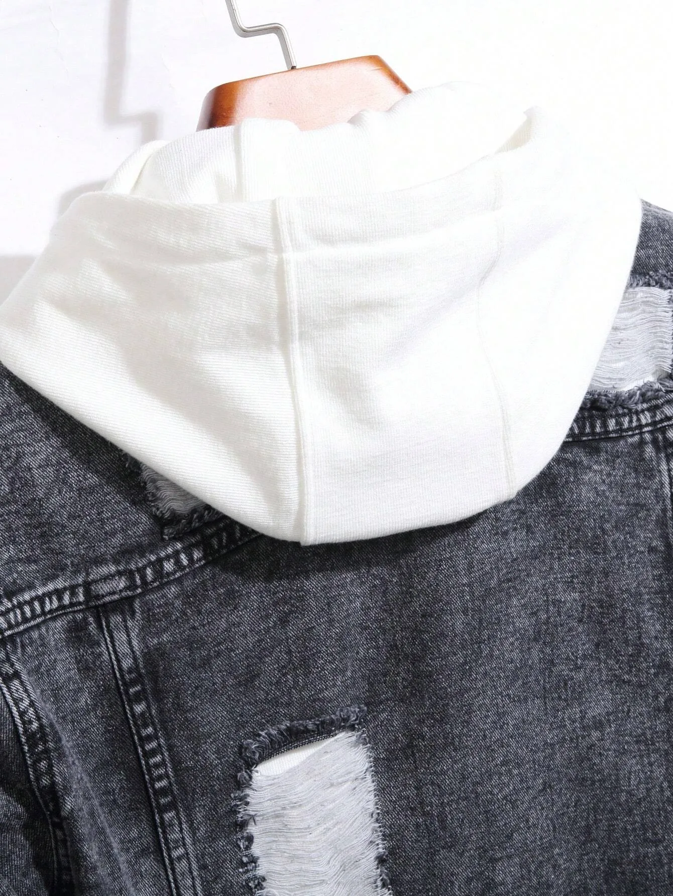 1 STÜCK Lässige, heiß verkaufte schwarze, steingewaschene Fliegerjacke für Herren, tägliche amerikanische Street-Fashion-Jeansjacke – Detail 6