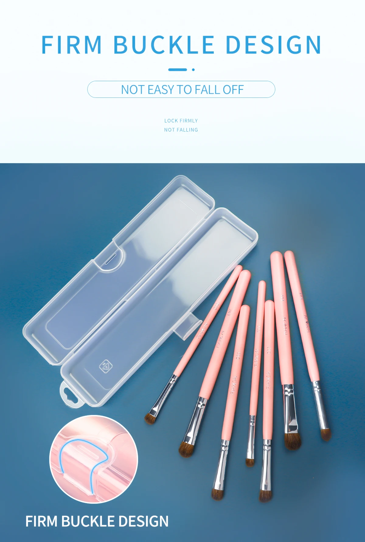 Tragbare Make-Up Pinsel Lagerung Box Augenbraue Bleistift Geschirr Stäbchen Transparent Mit Abdeckung Organizer Fall Schönheit Werkzeug – Detail 4