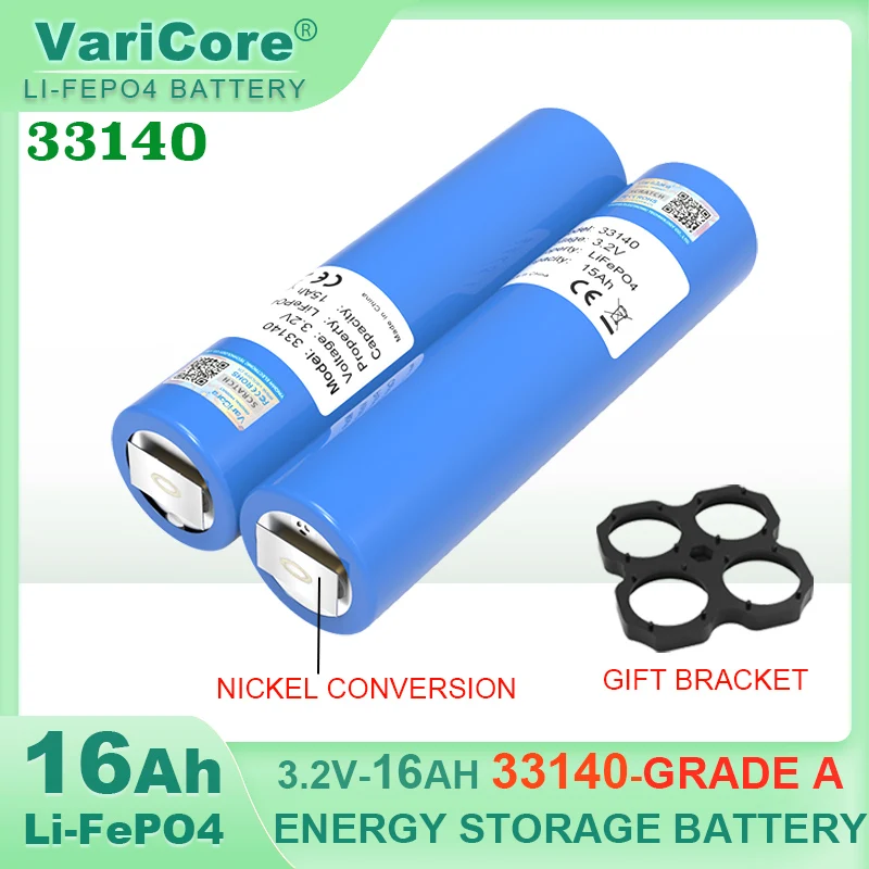VariCore 33140 3.2V 15Ah Lifepo4 3.2V Sel untuk Diy 12V 24V 36V 48V 20Ah 30AH E-scooter Power Tools Paket Baterai + Nikel