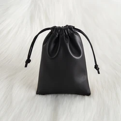 5Pcs Jewelry PU Leather Drawstring Black Bag Wedding Favors MakeupPendant Bracelet Necklace Display Storage Personalized Pouch