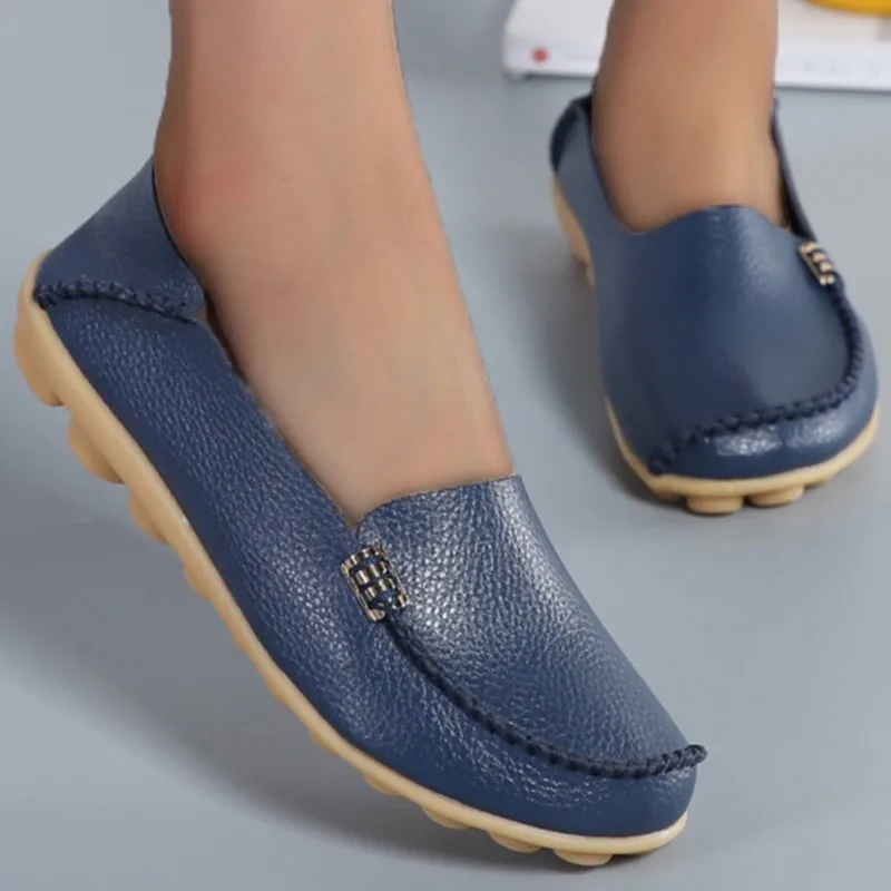 

Модные туфли на плоской подошве, женские лоферы высокого качества, легкие мокасины из натуральной кожи, обувь Zapatos De Mujer