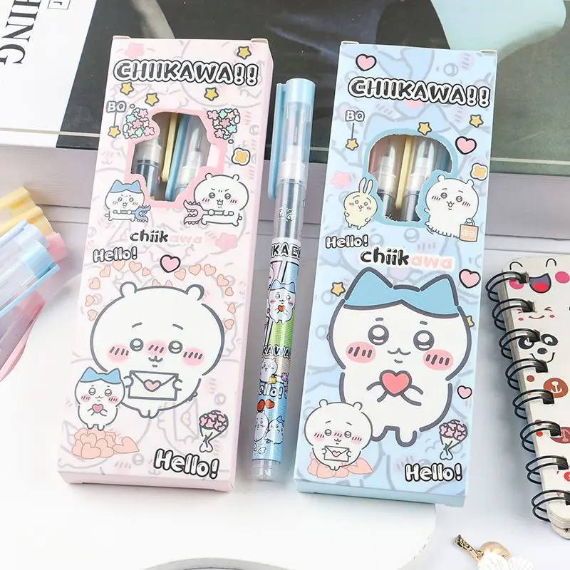 caneta-liquida-anime-chiikawa-de-secagem-rapida-grande-capacidade-preta-para-avaliacoes-escritorio-exames-hachiware-usagi-linda-e-fofa