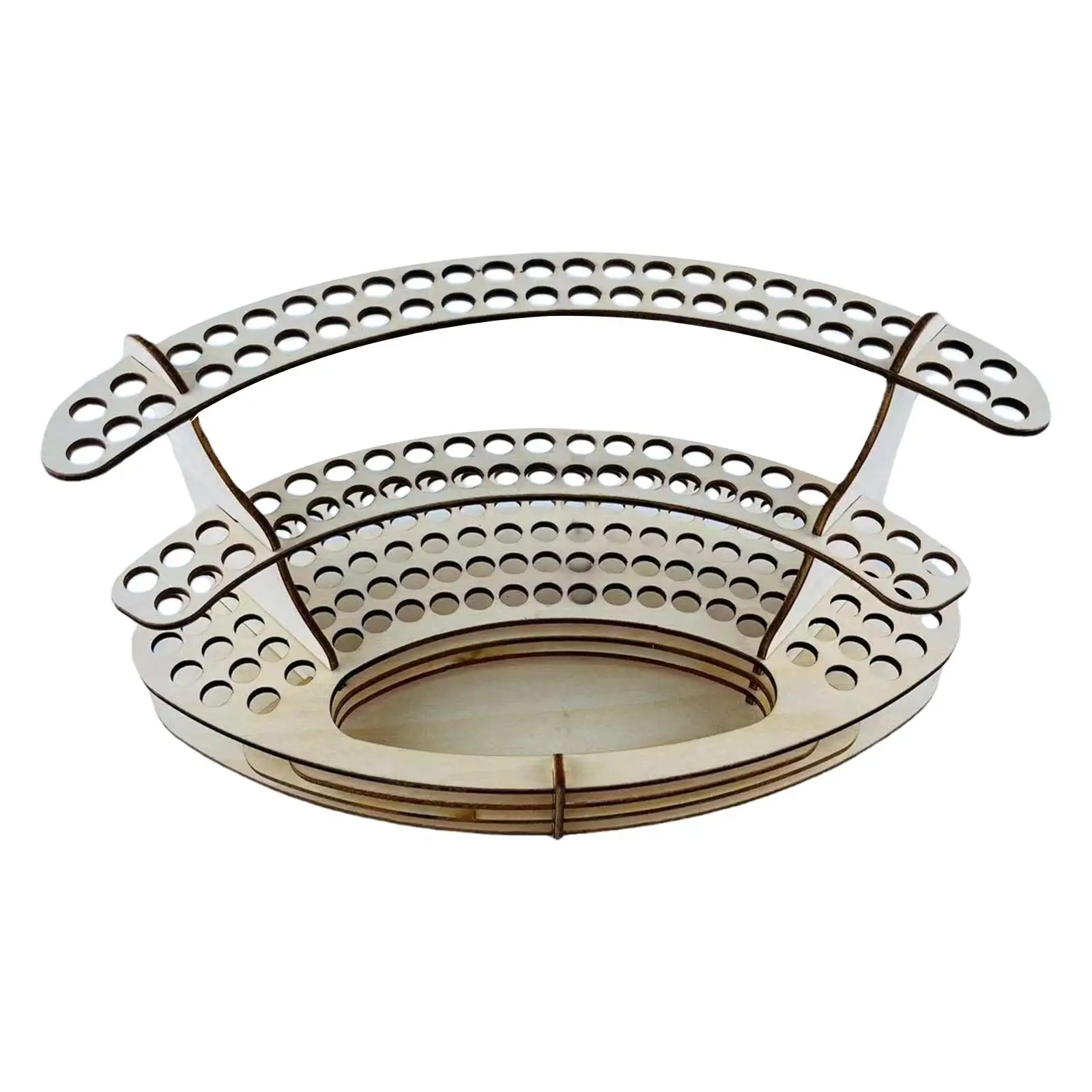 Organizer Rak Kuas Pensil Kayu dengan 140 Lubang DIY, Mudah