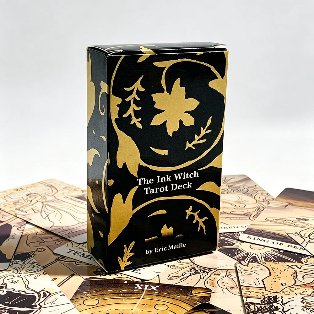 The Ink Witch Tarot Deck English Visions Divination Edition Board Game For Beginners, Pocket Tarot Cards For Travel