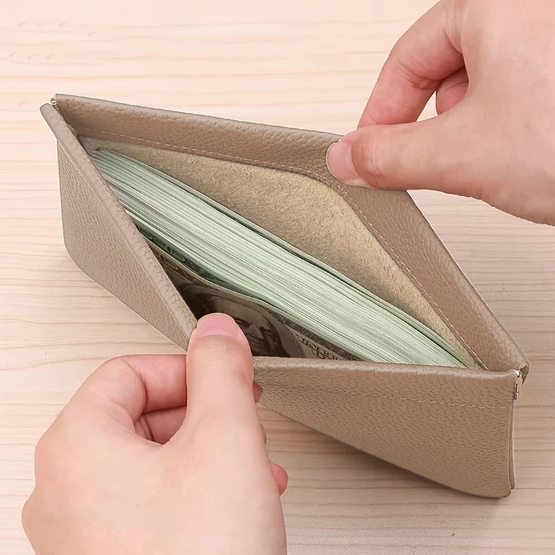 

Самозакрывающийся длинный кошелек из искусственной кожи, держатель для удостоверения личности водительских прав, кабель для наушников, сумка для хранения наличных денег