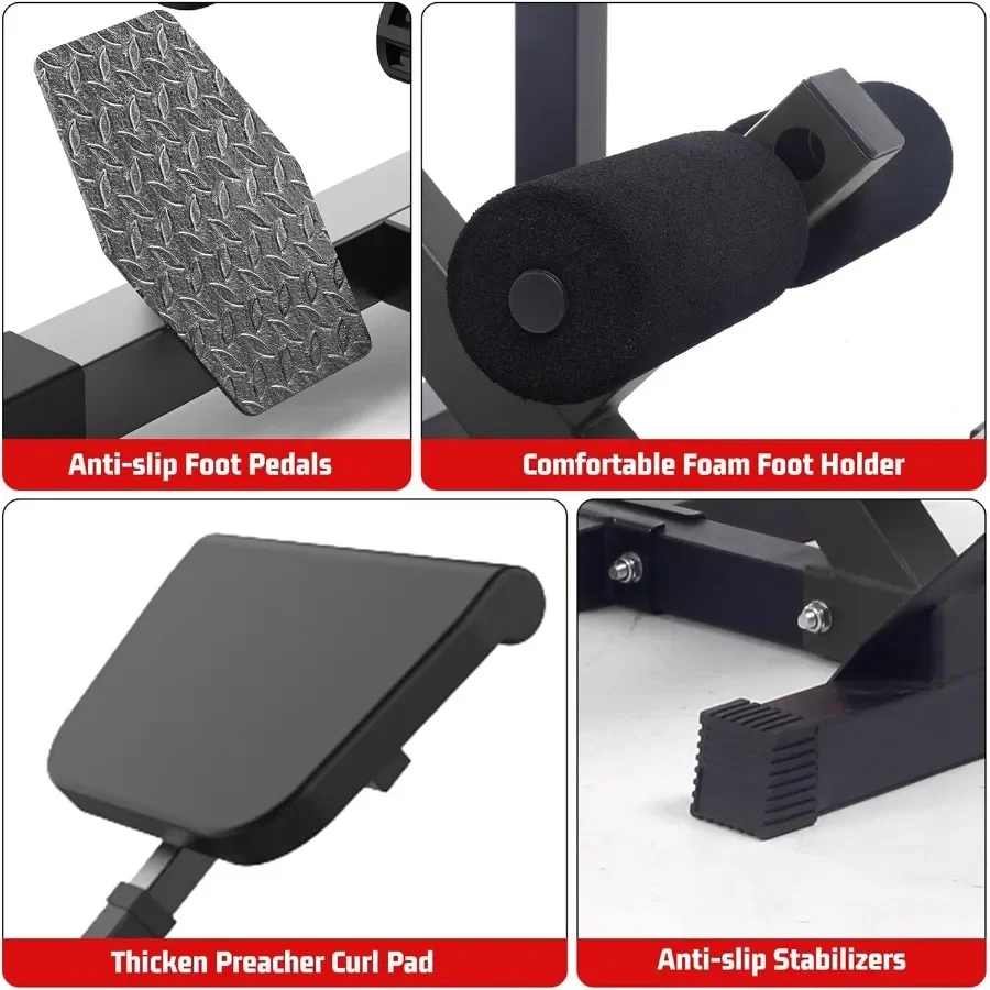 2in1 كرسي روماني مبلغ الضفيرة مقعد متعدد الوظائف الثقيلة Hyperextension مقعد للمنزل مع ارتفاع قابل للتعديل للأسلحة Ab B