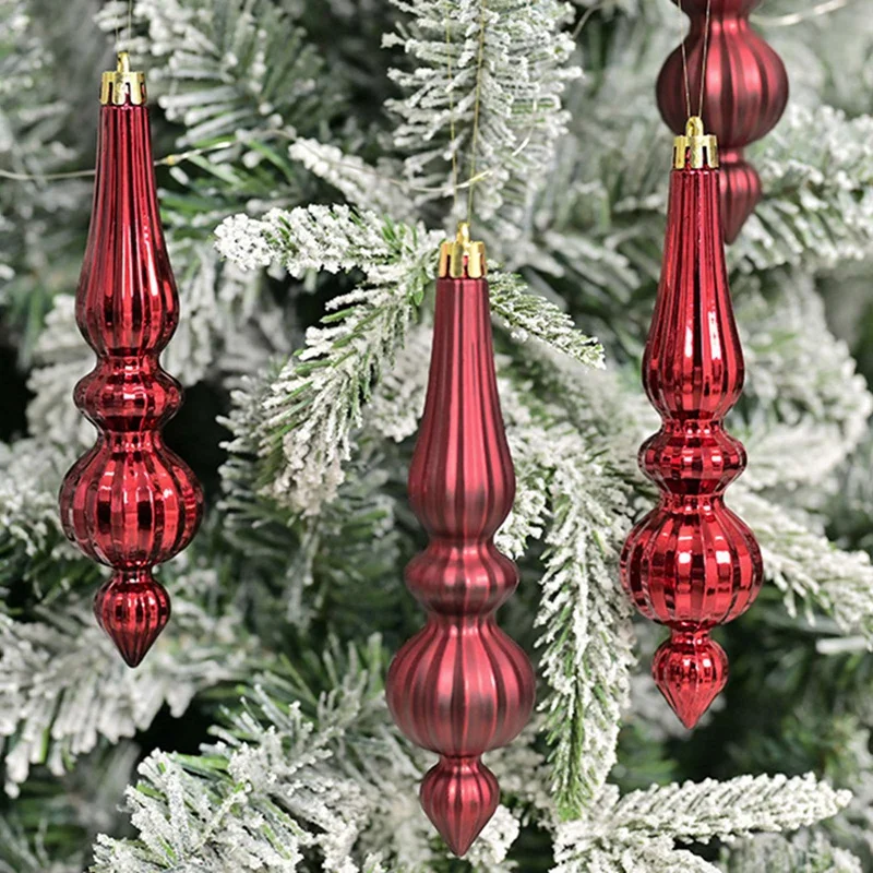 6pcs Christmas Tree Decorations Ornaments Set 6.69inch Shatterproof Plastic Baubles for Xmas Tree Decor Holiday Wedding Party