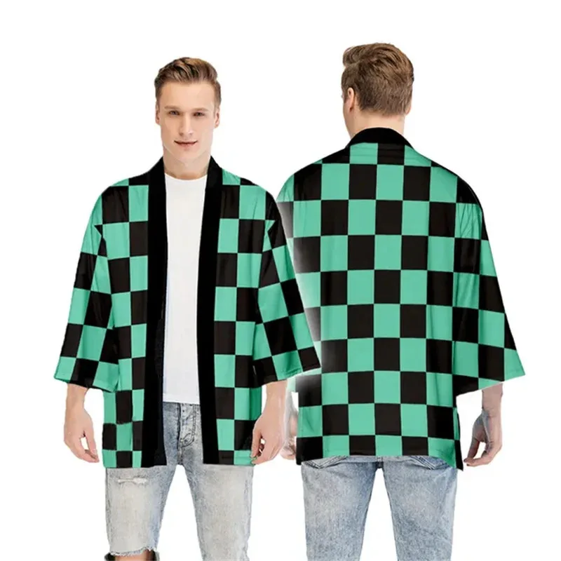 Mujeres/hombres verano Casual ropa informal fresca niños Demon Slayer Kimetsu no Yaiba estampado japonés Anime Kimono Haori Yukata Cosplay