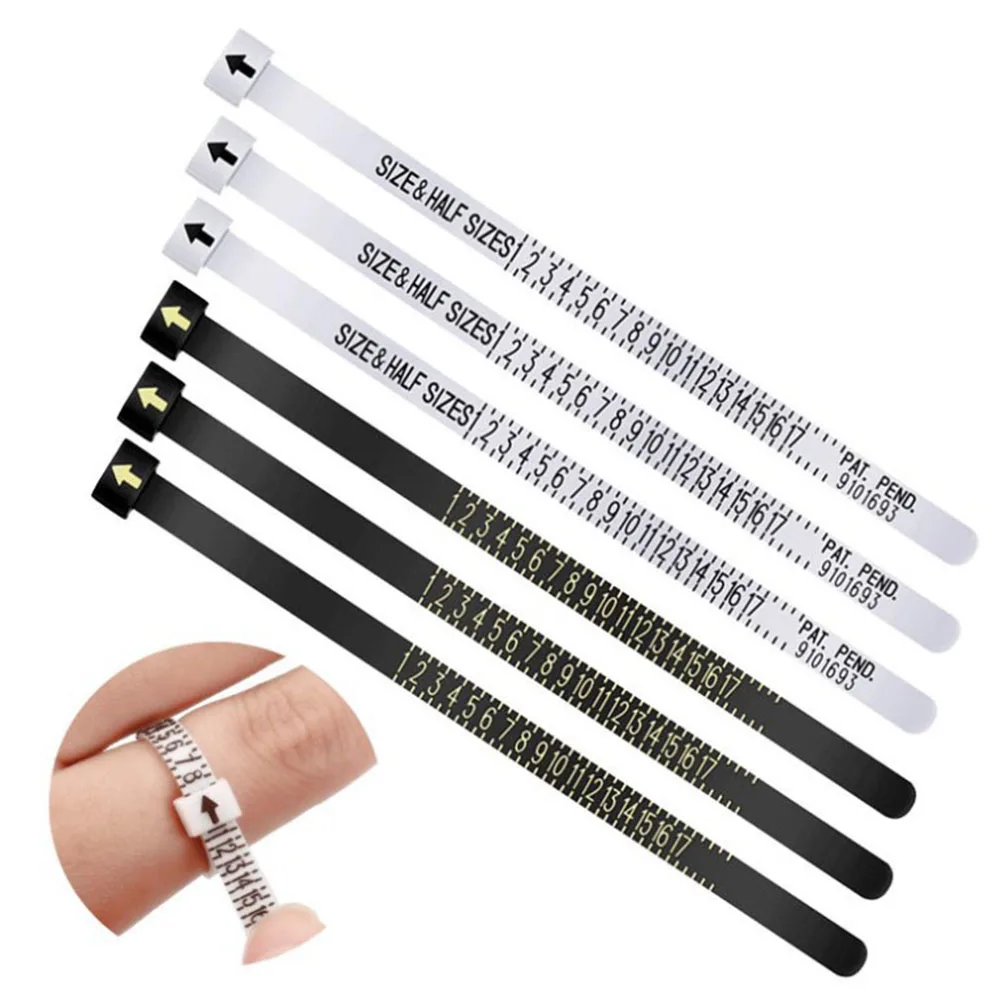 

10 Pcs Ring Black Finger Measuring Device Measurer for Instrument Size Tool White Gauge Man