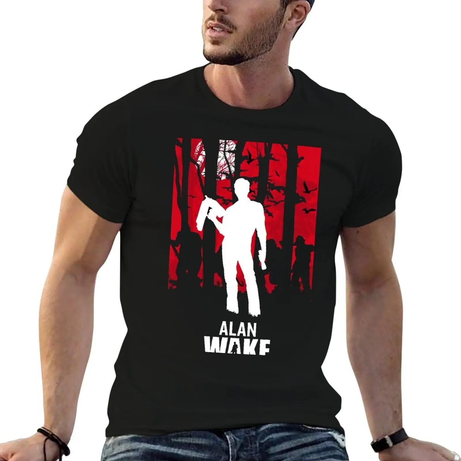 

alan wake 2 game, alan wake ii artwork T-Shirt anime t shirts oversize t shirts cotton 100% T-Shirt