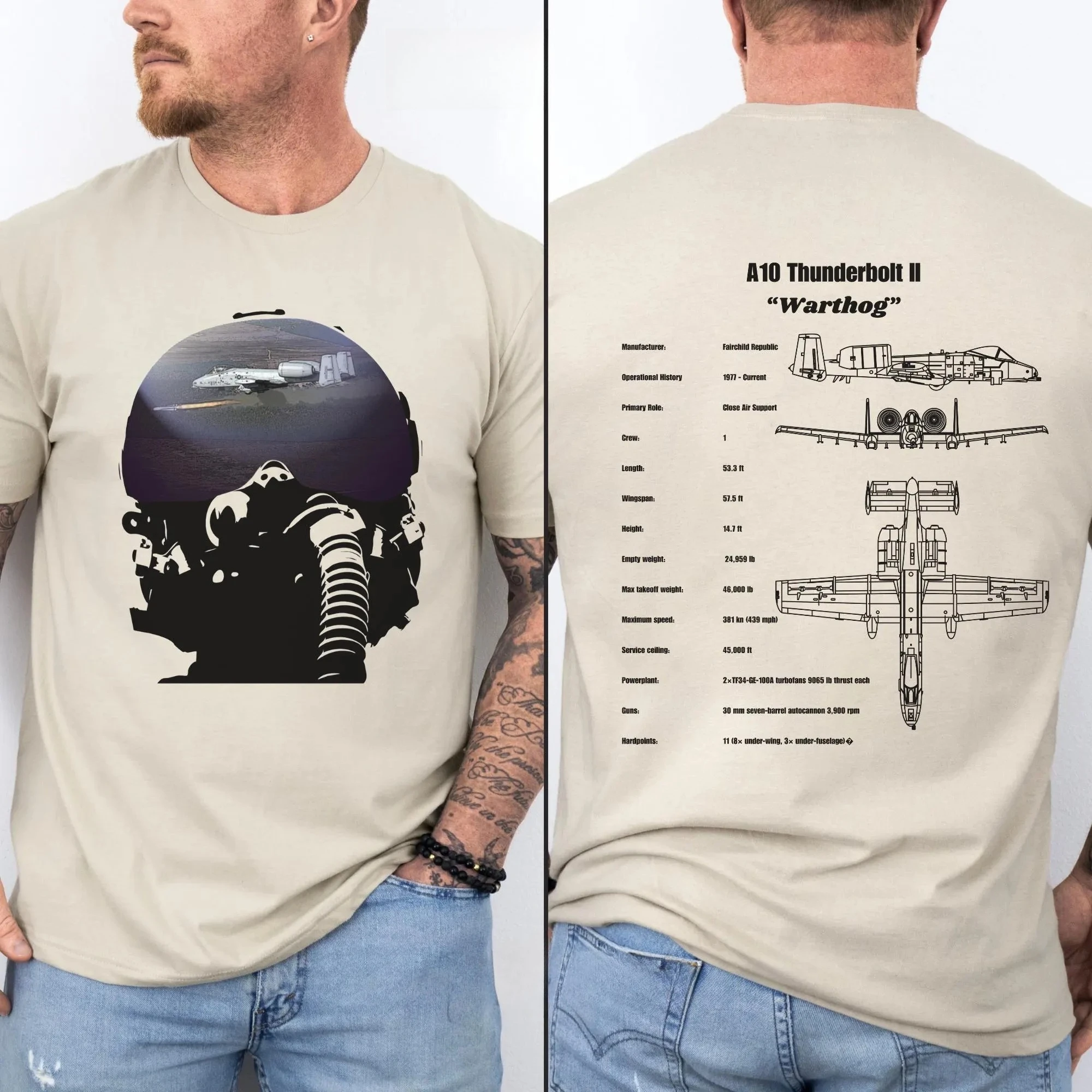 A10 Warthog Fighter Jet T-Shirt Airplane Shirt for Men Military Fighter Jet Shirt American Aviation Tee Short-sleeved Men's Tee