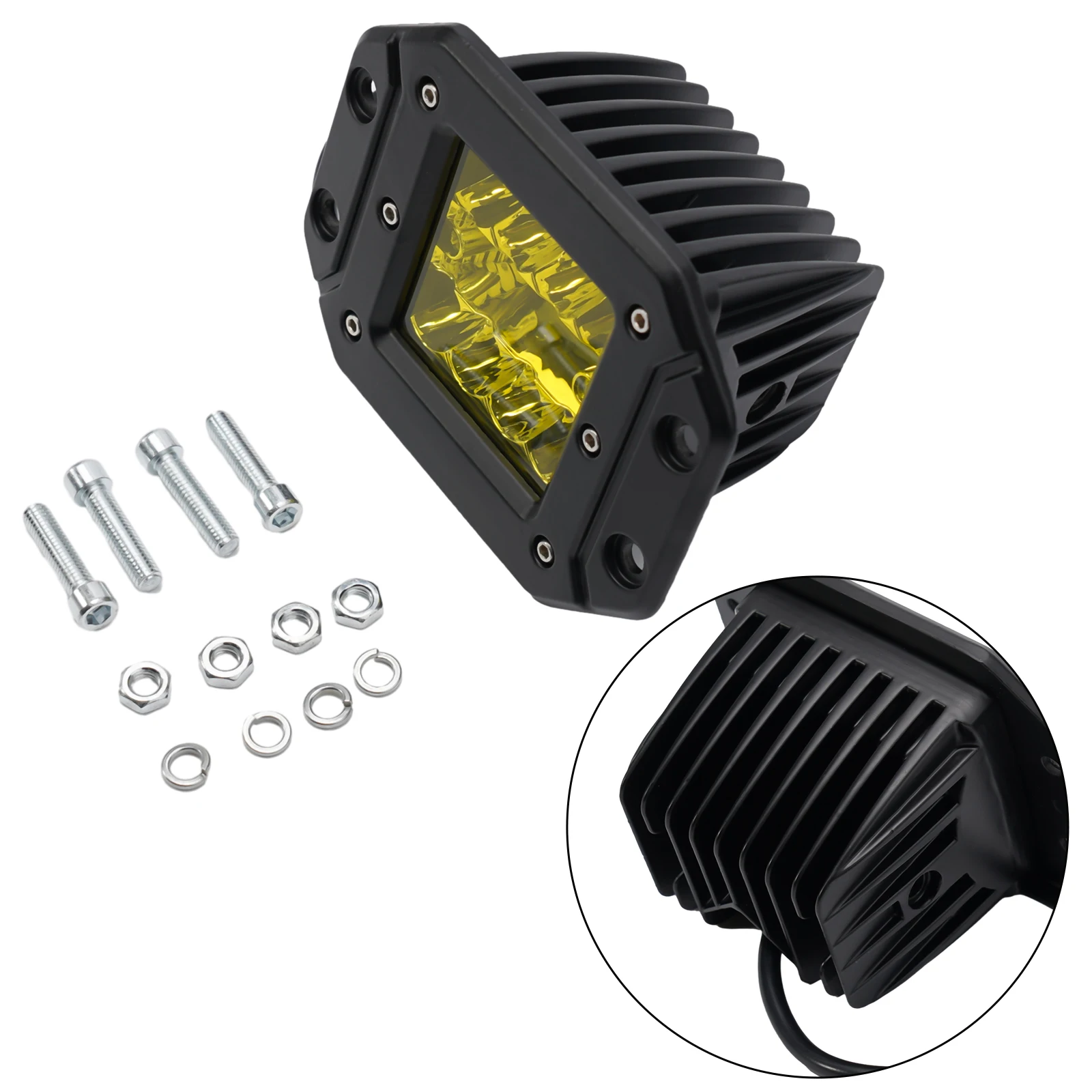 Part Work Light 470g Accessories Bumper Flush Mount LED Light Practical Roll Bar Truck Work Lamp 1600LM Brand New