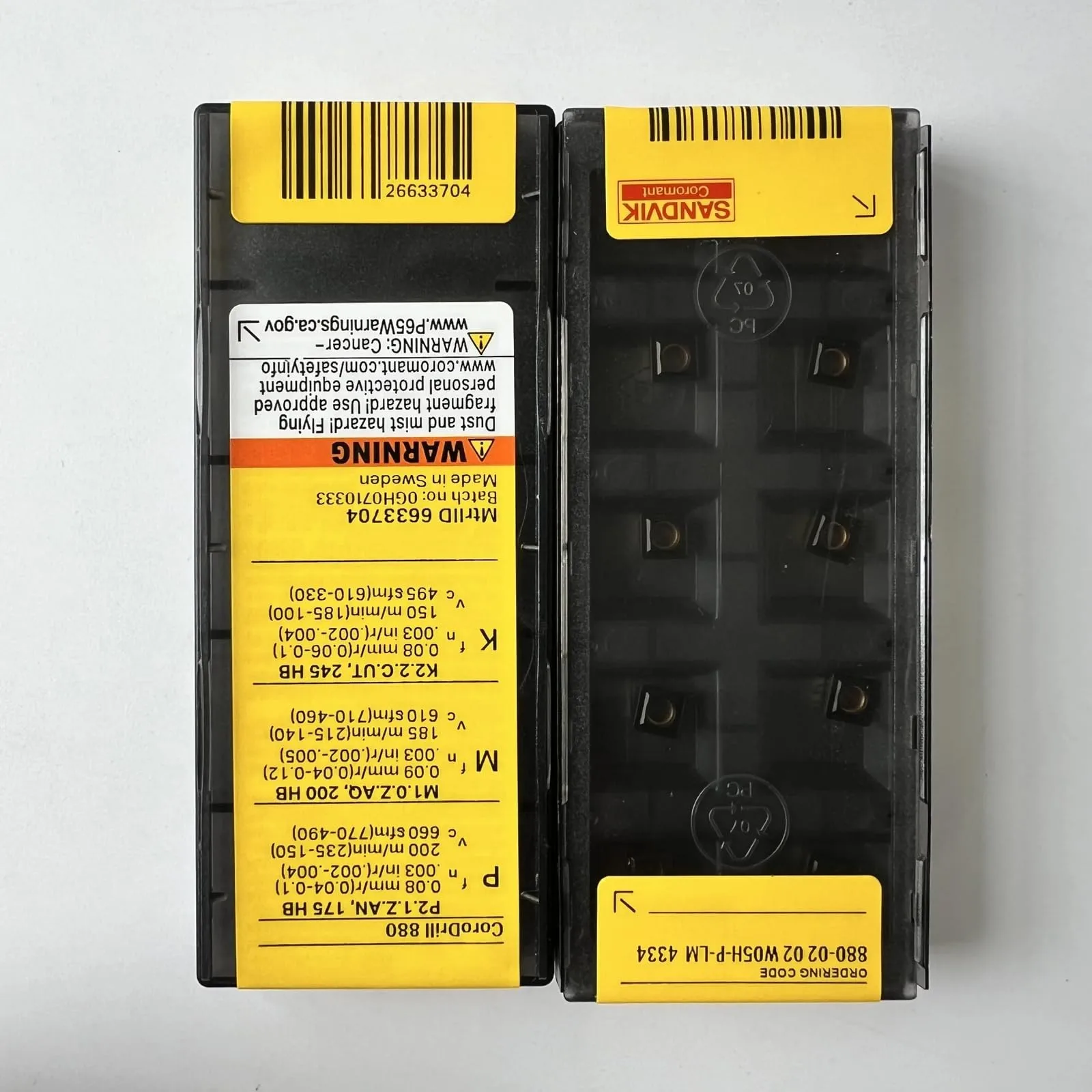 

SANDVIK / 880-0202W05H-P-LM 4334 / Hard alloy CNC Blade 10 Pcs