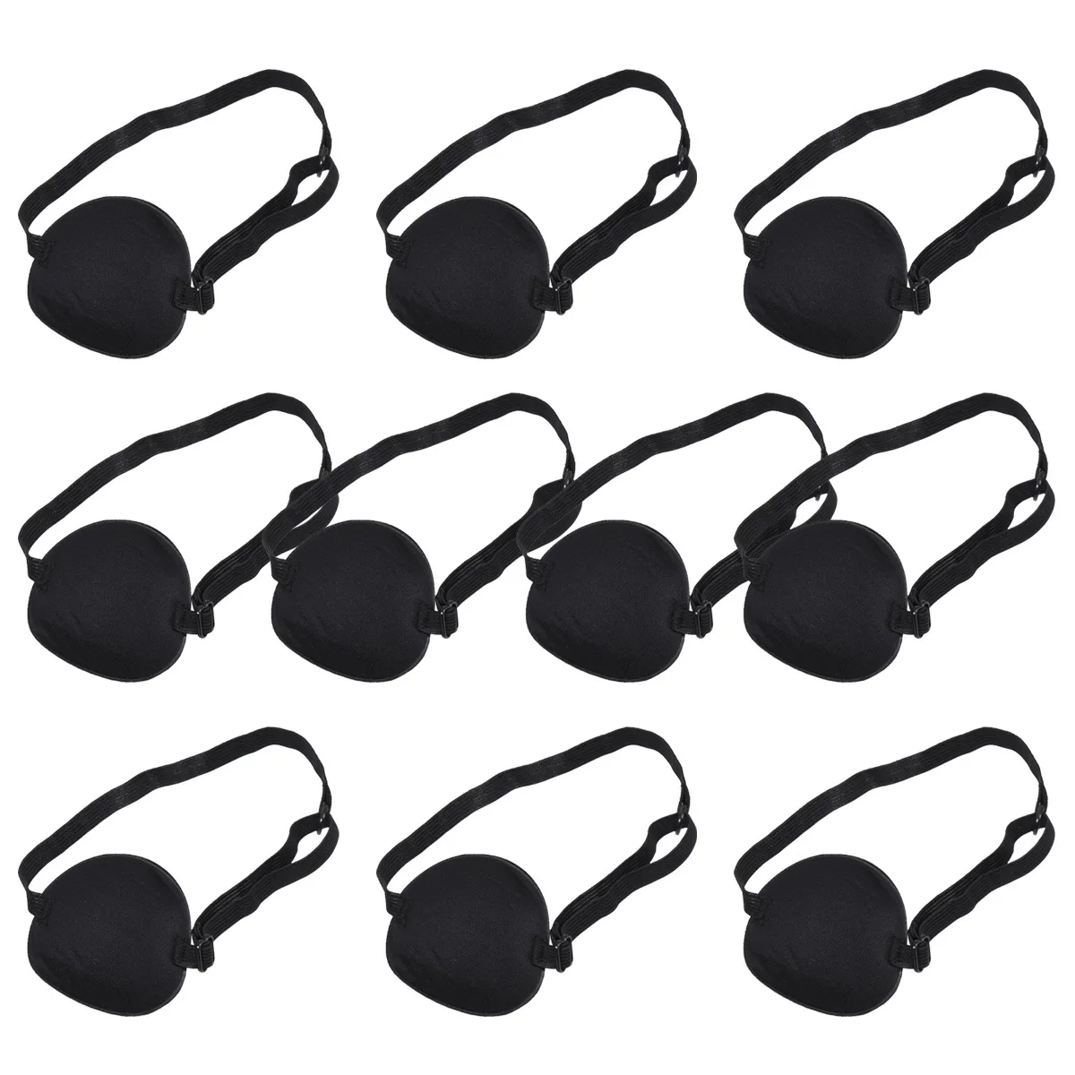 

10Pcs Amblyopia Correction Eye Patch Adjustable Elastic Buckle Single-Eye Sponge Blindfold Black Eye Patch Single-Eye Blindfold