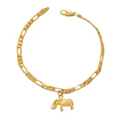 Anniyo Elephant Anklets for Women Men Girls Gold Plated Jewelry Foot Chains Religious and Wedding Accessories #210406