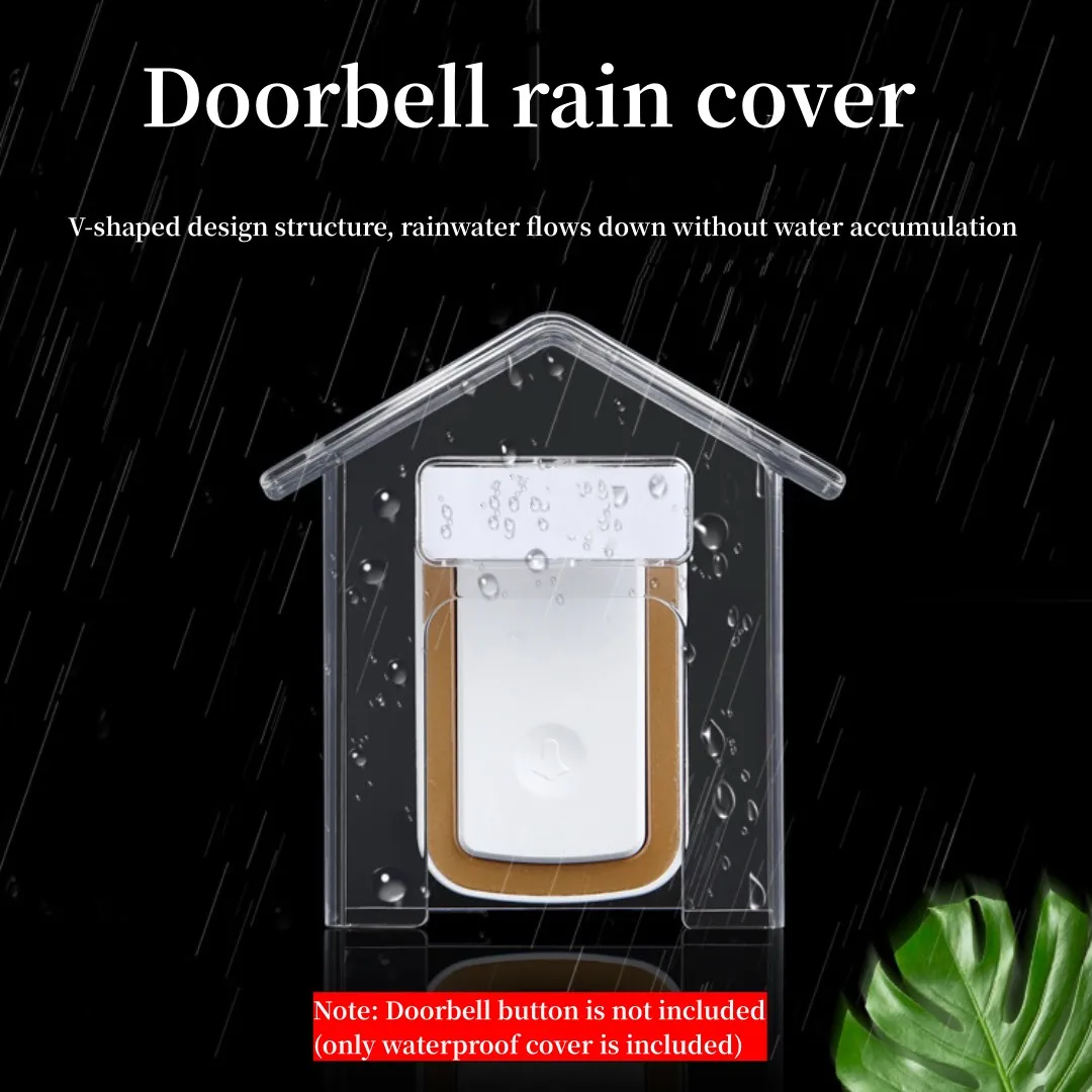 Wireless Doorbell Waterproof Cover Outdoor Yard Remote Control Transmitter's Transparent Plastic Rainproof Protective Cover