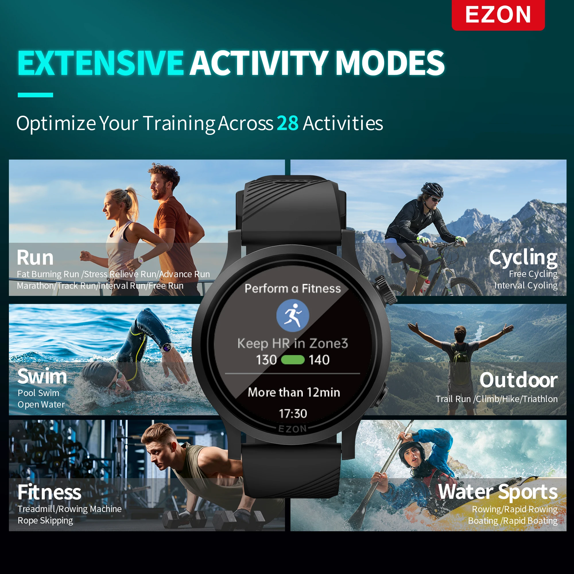 EZON R7 GPS Sports Watch: For multi-sport athletes in running,swimming,cycling,triathlon,marathon for Women