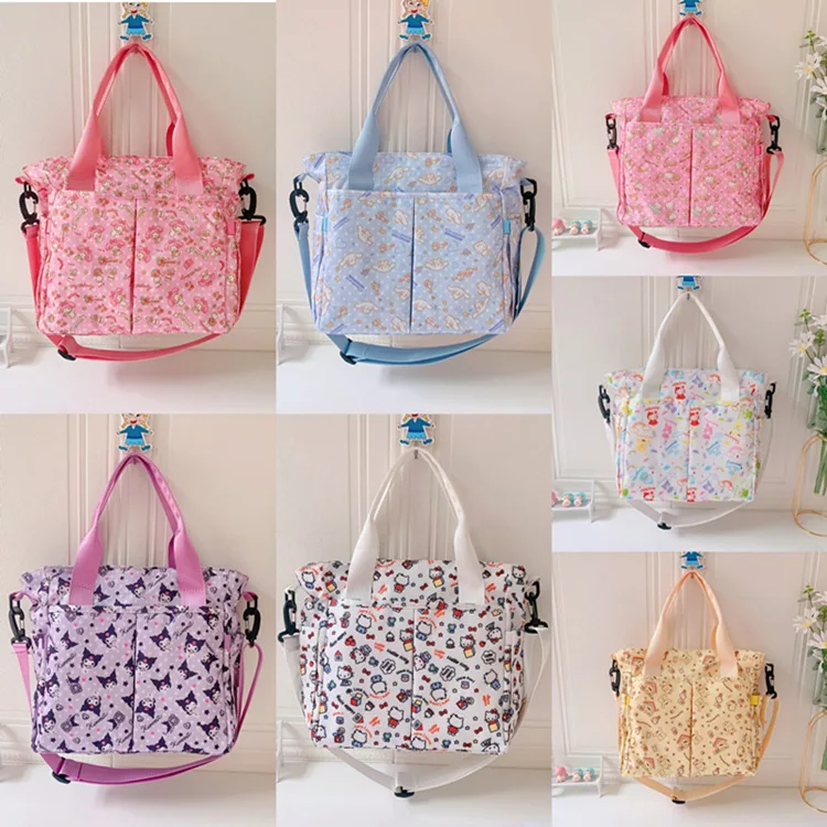 KT PomPurin Melody R8854 bolsos de hombro de Anime, bolso de mano de dibujos animados, Tote de almacenamiento informal, bolso de mensajero con asa