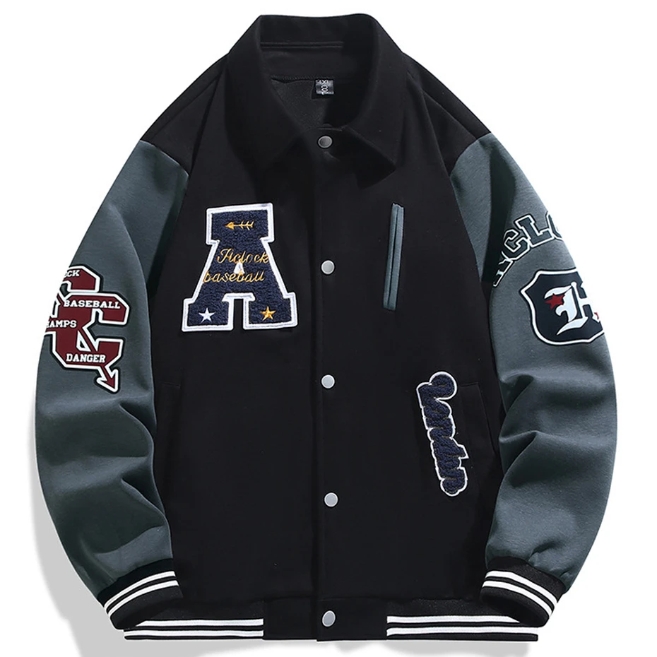 12XL Plus Size Varsity Jacket Men Patchwork Embroidery Baseball Jacket Spring Autumn Jacket Coat Male Big Size 12XL