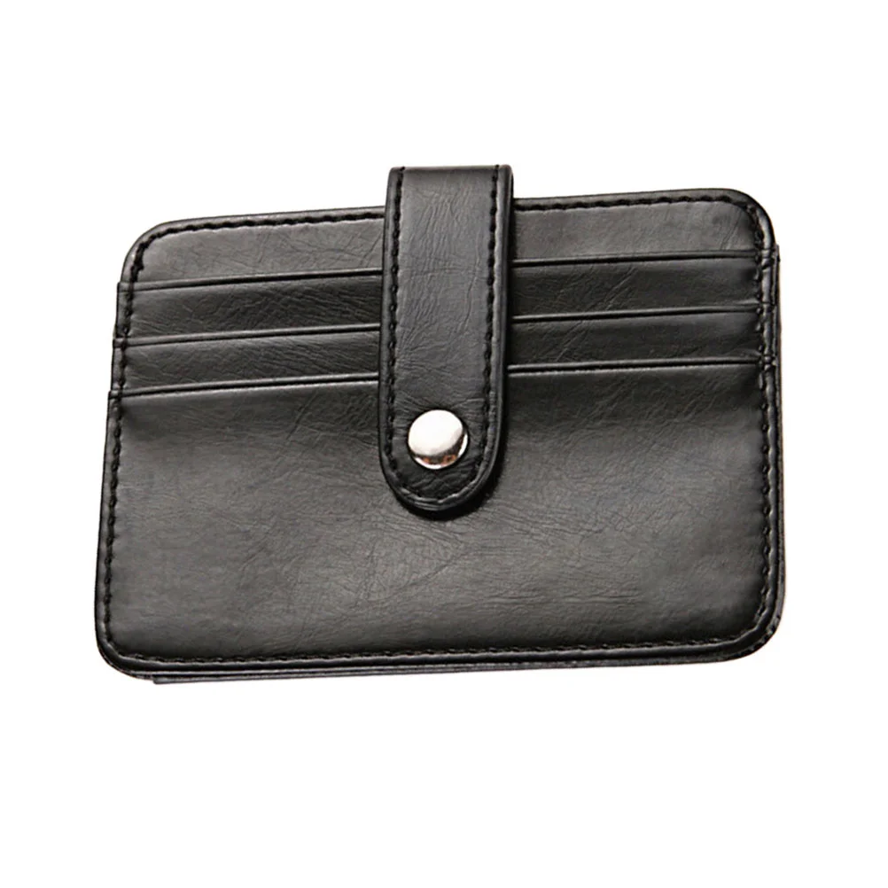

Zero Wallet Card Holder For Men Pu Fold Purse Small Coin Pocket Organizer Clutch Wallet Business Gift Black