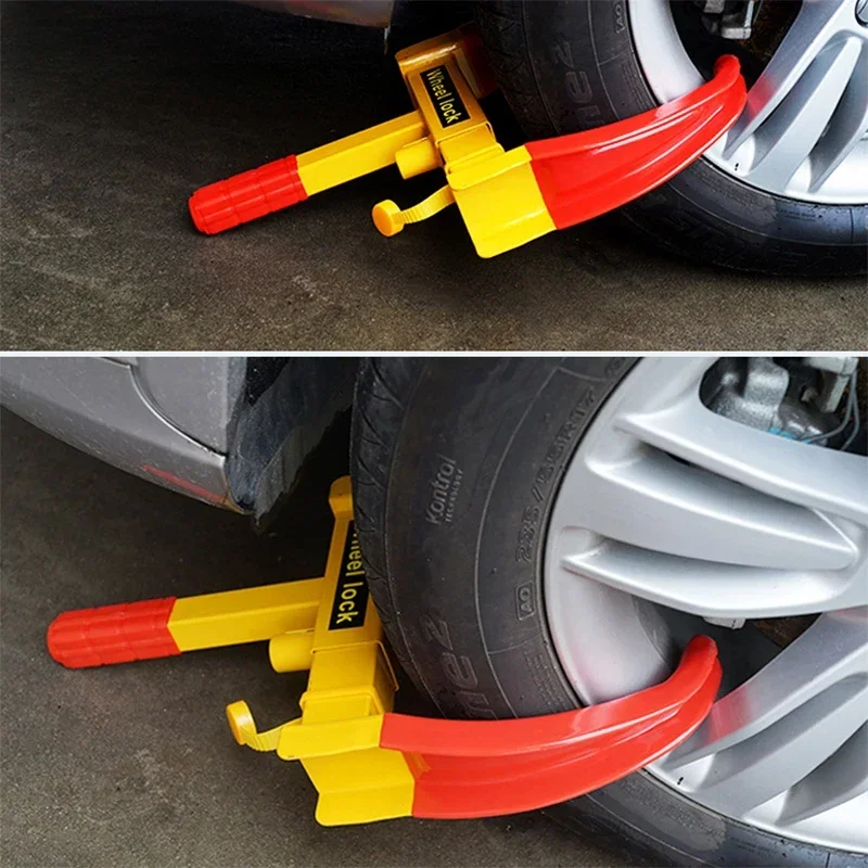 Car Truck Tire Lock Anti-Theft Lock Portable Heavy Duty Wheel Clamp Lock Tire Claw Trailer Auto Universal fitment Car Accessorie